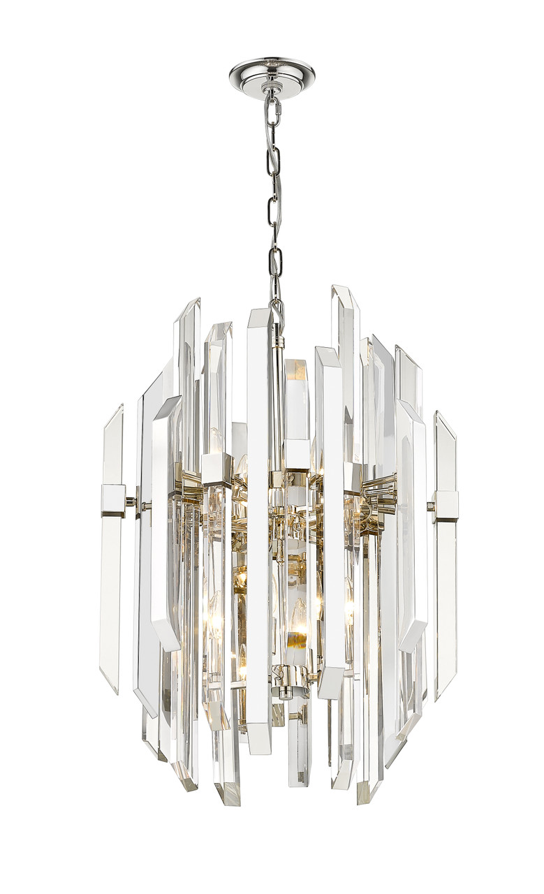 Z-LITE 4006-8PN 9 Light Pendant,Polished Nickel Z-LITE 4006-8PN 9 Light Pendant,Polished Nickel
