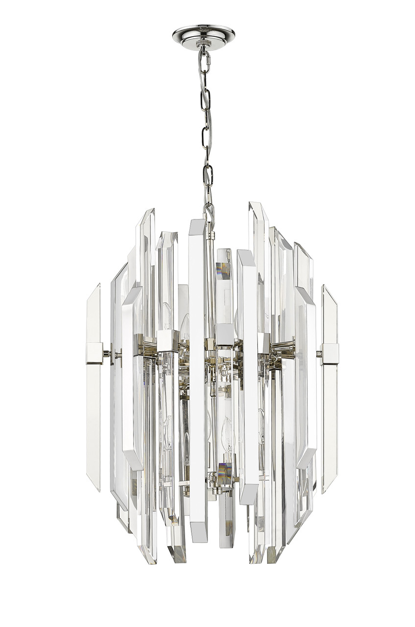 Z-LITE 4006-8PN 9 Light Pendant,Polished Nickel Z-LITE 4006-8PN 9 Light Pendant,Polished Nickel