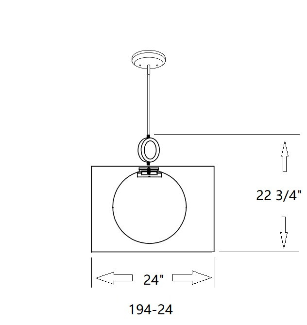 Z-LITE 194-24G-C 1 Light Pendant,Chrome