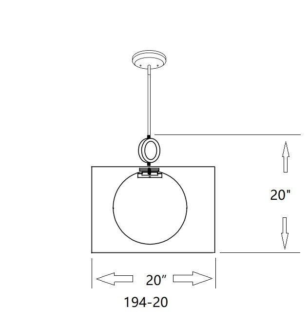 Z-LITE 194-20W-C 1 Light Pendant,Chrome