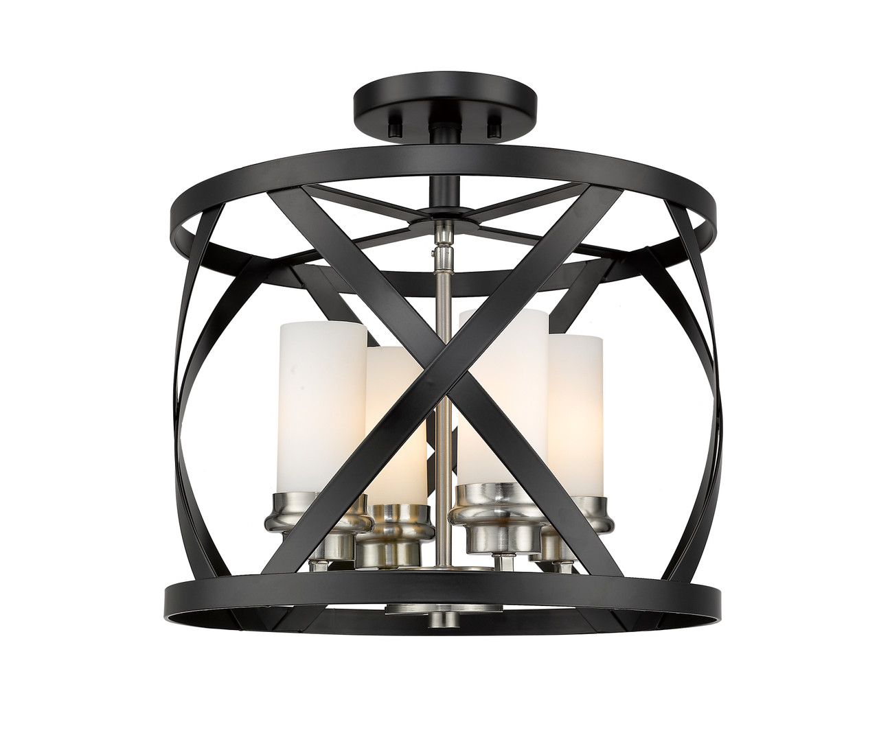 Z-LITE 481SF15-MB-BN 4 Light Semi Flush Mount,Matte Black + Brushed Nickel