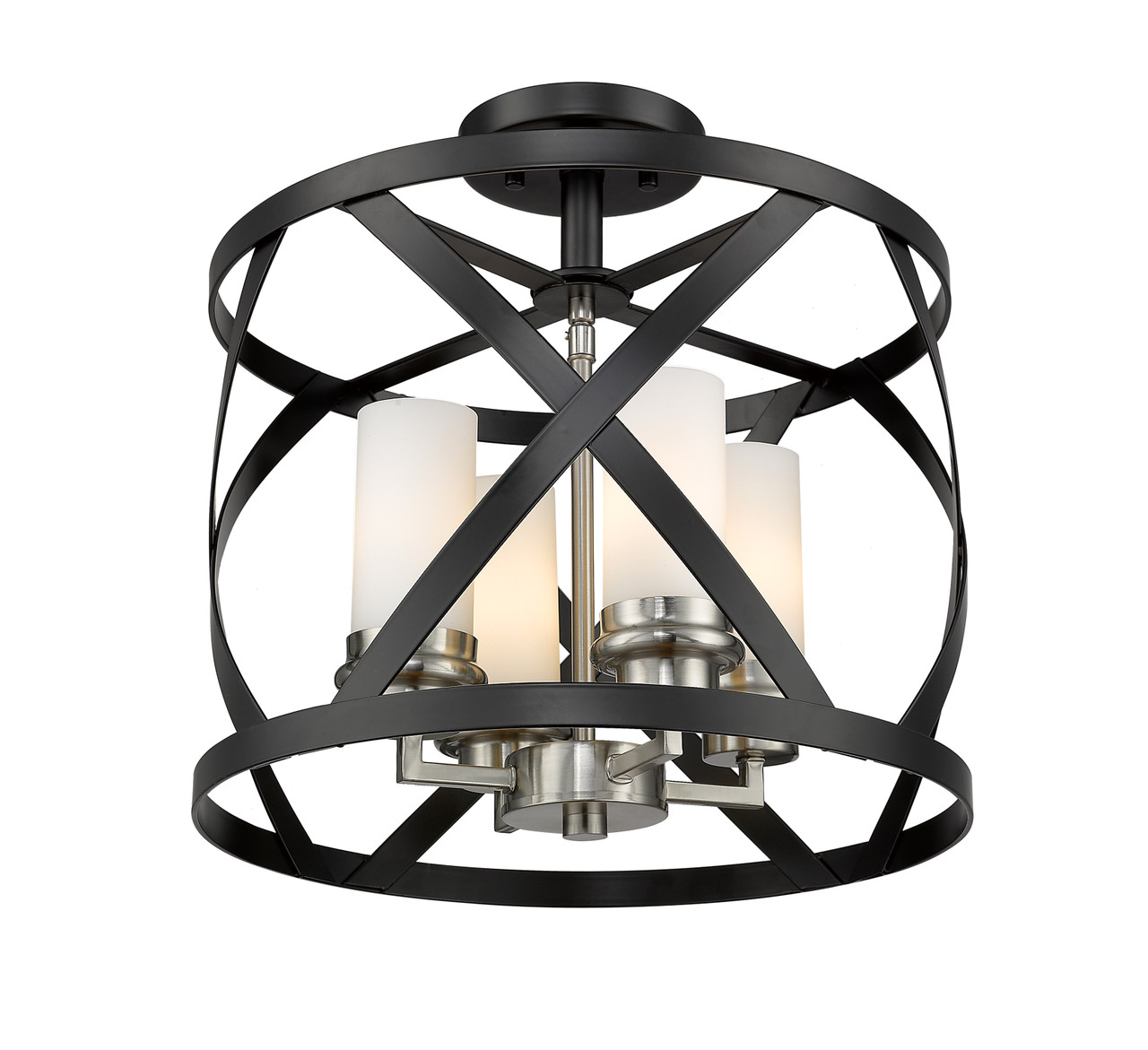 Z-LITE 481SF15-MB-BN 4 Light Semi Flush Mount,Matte Black + Brushed Nickel