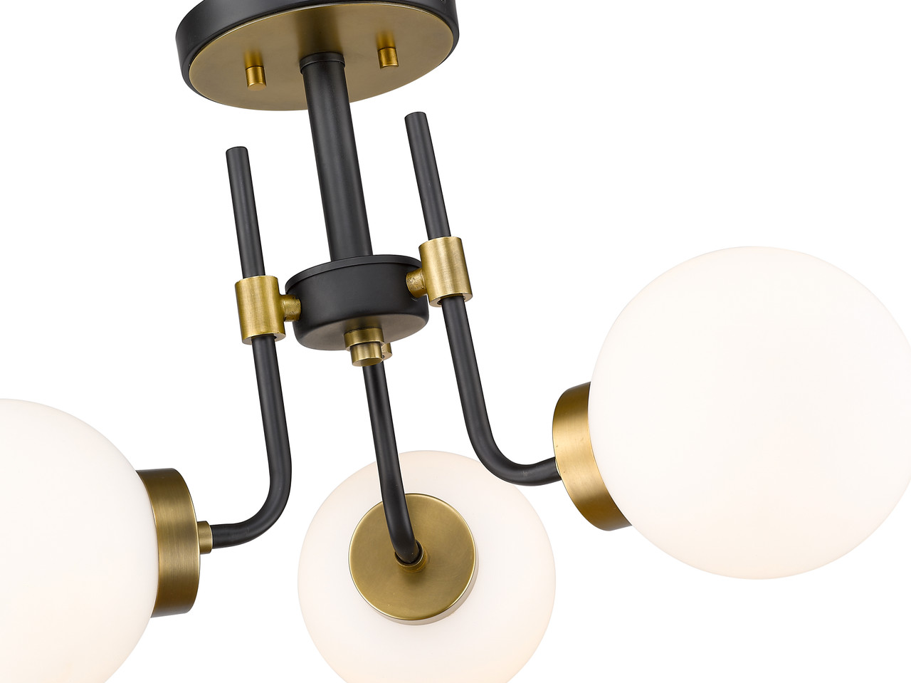 Z-LITE 477-3SF-MB-OBR 3 Light Semi Flush Mount,Matte Black + Olde Brass