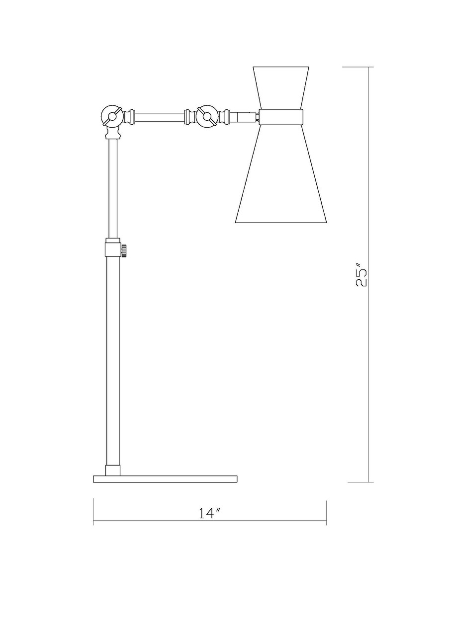 Z-LITE 728TL-MB-HBR 1 Light Table Lamp,Matte Black + Heritage Brass