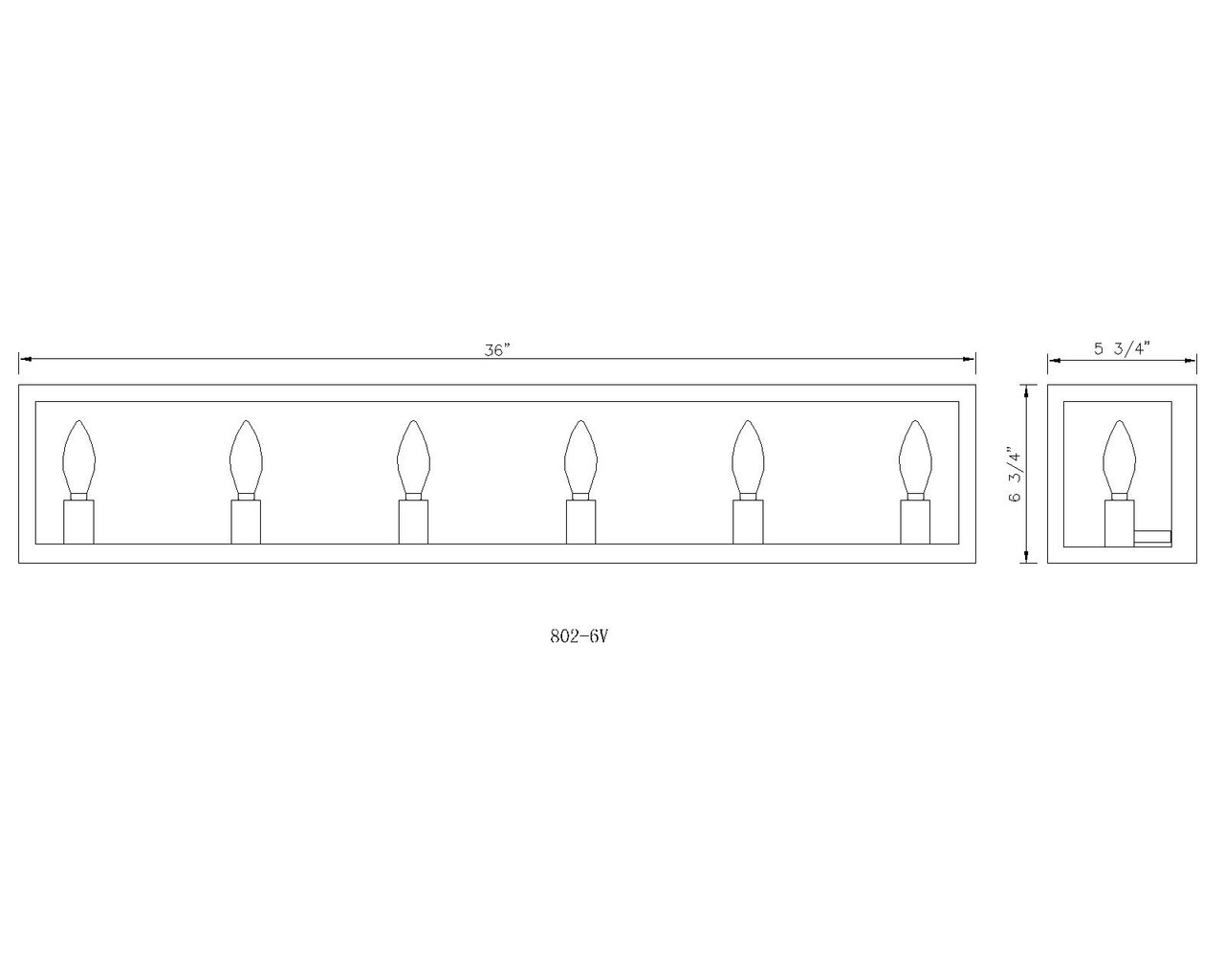 Z-LITE 802-6V-MC 6 Light Vanity,Misty Charcoal