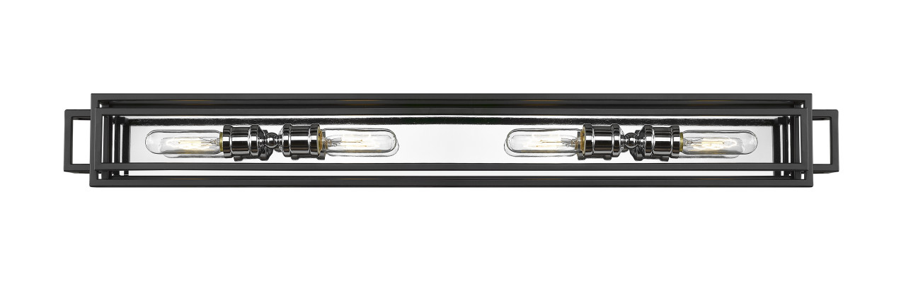 Z-LITE 454-4V-BK-CH 4 Light Vanity,Black + Chrome
