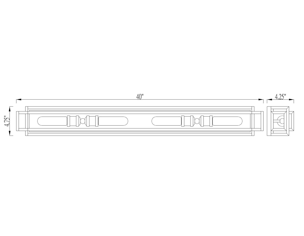 Z-LITE 454-4V-BK-CH 4 Light Vanity,Black + Chrome