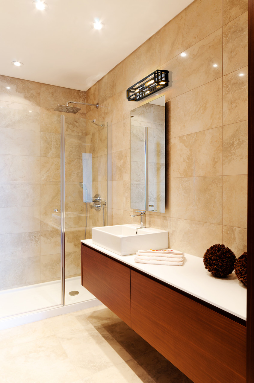 Z-LITE 454-2V-BK-CH 2 Light Vanity,Black + Chrome