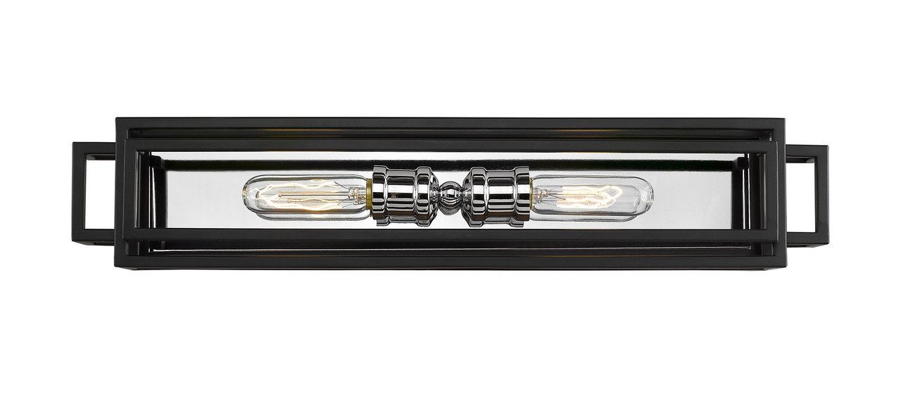 Z-LITE 454-2V-BK-CH 2 Light Vanity,Black + Chrome