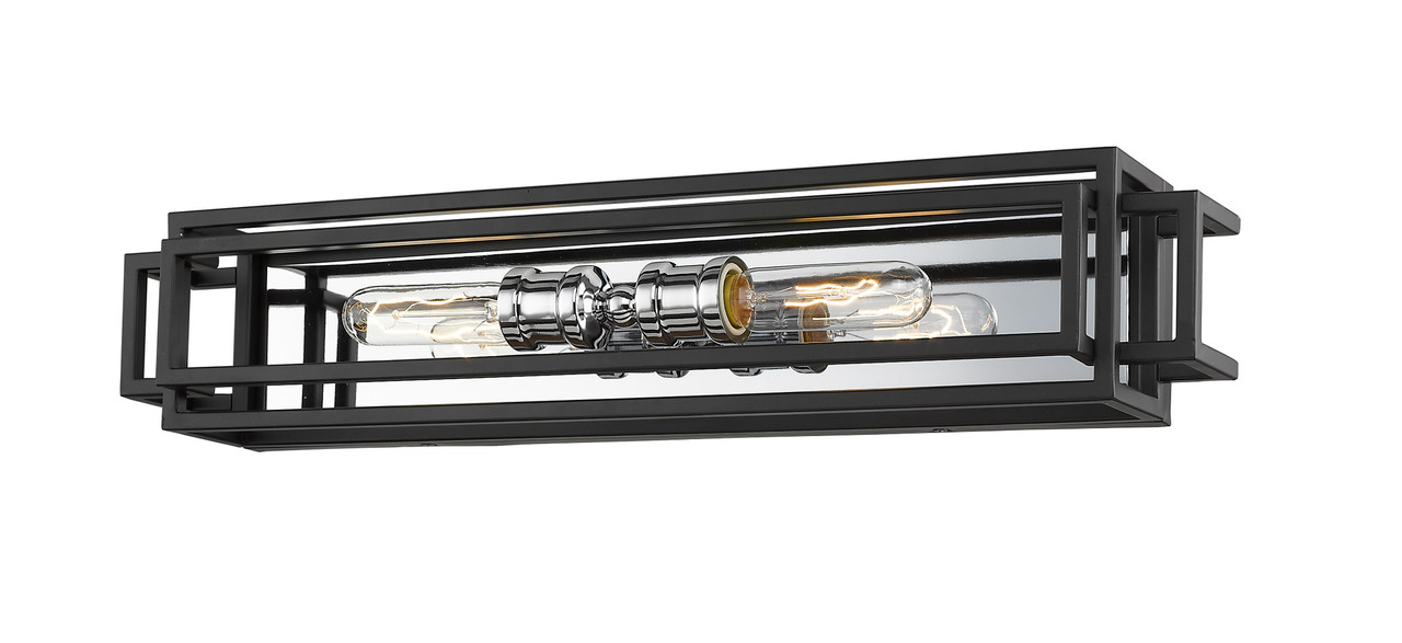 Z-LITE 454-2V-BK-CH 2 Light Vanity,Black + Chrome