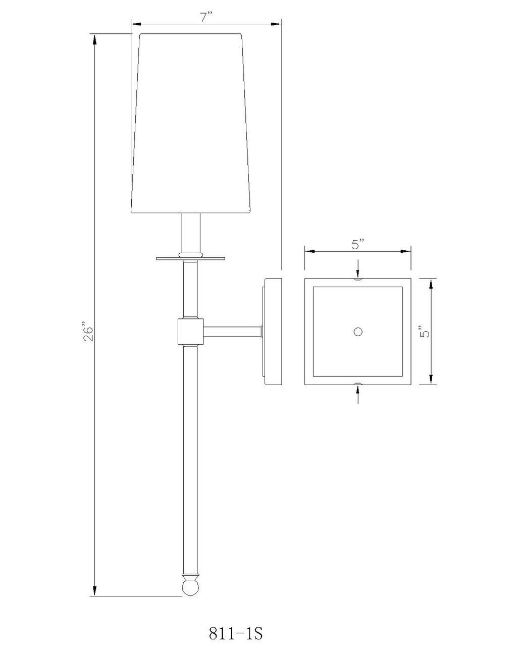 Z-LITE 811-1S-BN 1 Light Wall Sconce,Brushed Nickel