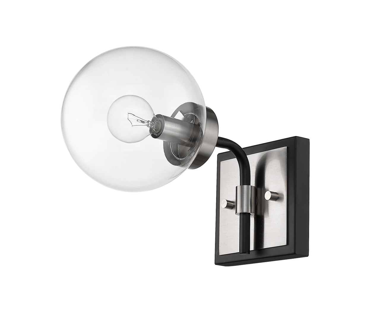 Z-LITE 477-1S-MB-BN 1 Light Wall Sconce,Matte Black + Brushed Nickel