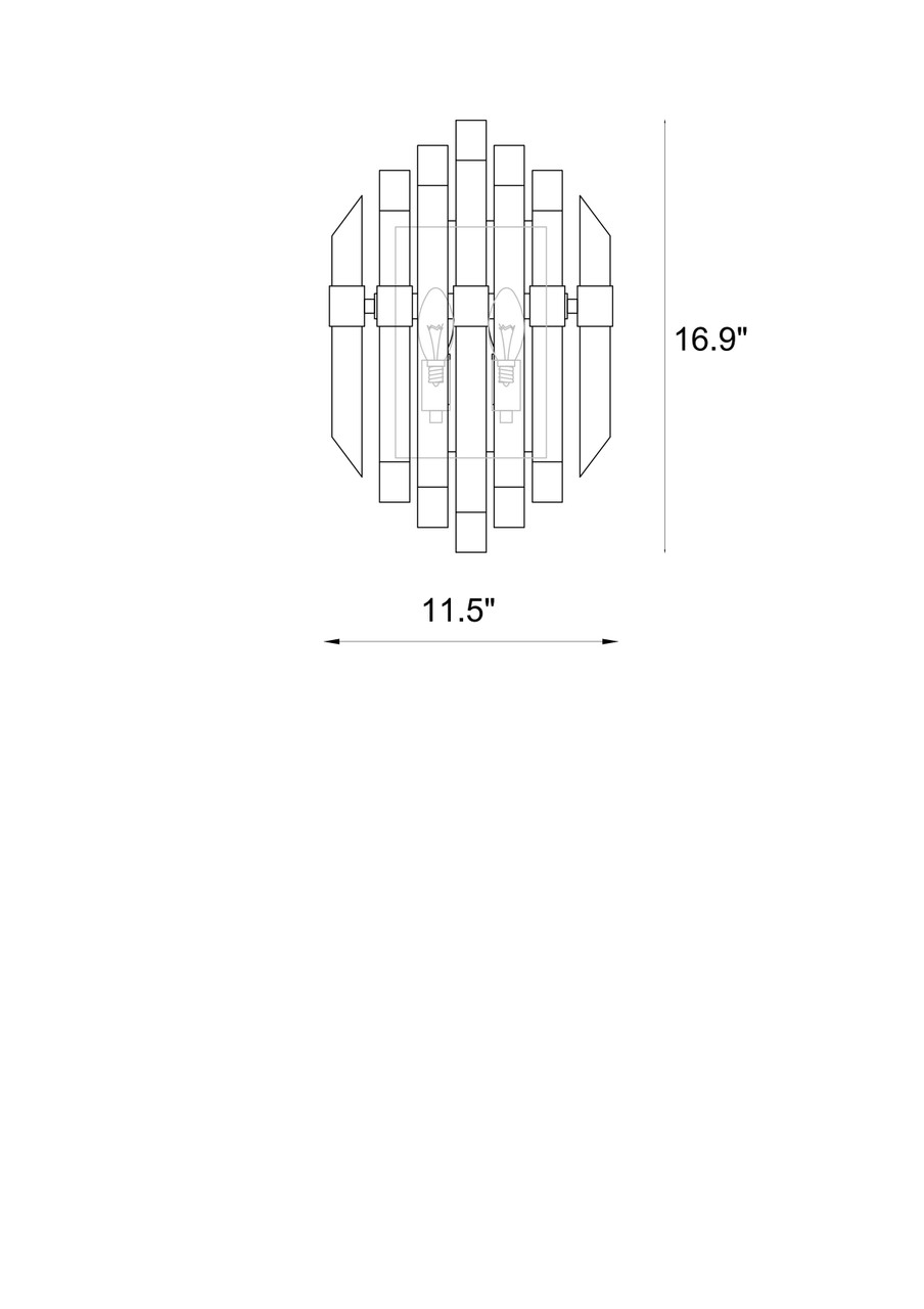 Z-LITE 4006S-PN 2 Light Wall Sconce,Polished Nickel