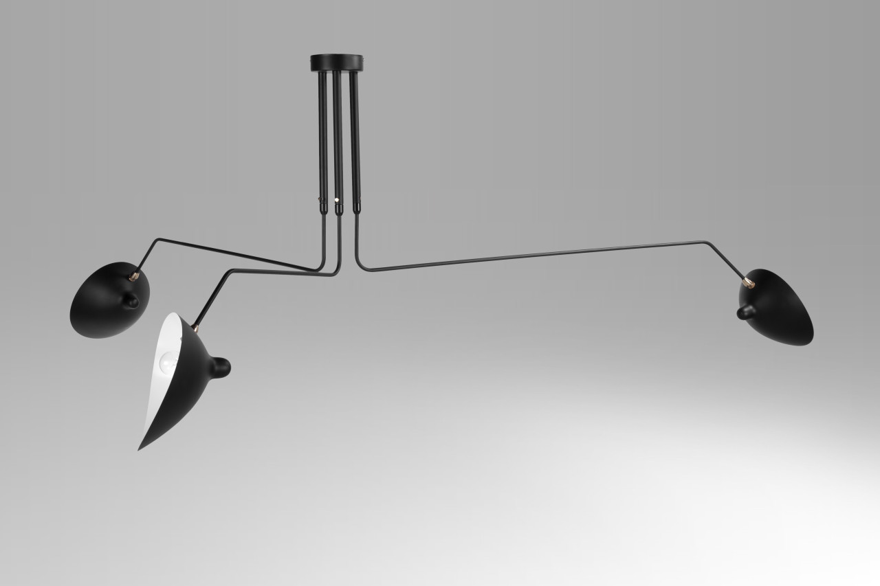 BETHEL INTERNATIONAL BEL16 3-Light Flush Mount,Black