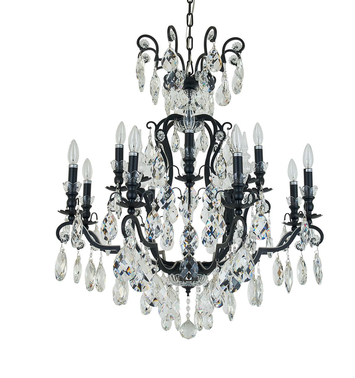 BETHEL INTERNATIONAL BET80C32BLK 13-Light Chandelier,Black