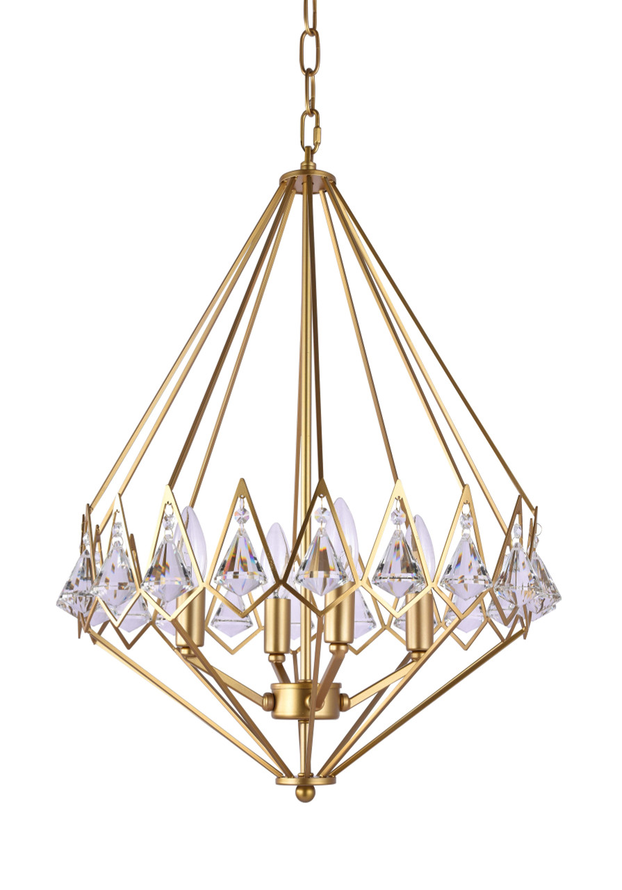 BETHEL INTERNATIONAL LA22 4-Light Chandelier,Gold