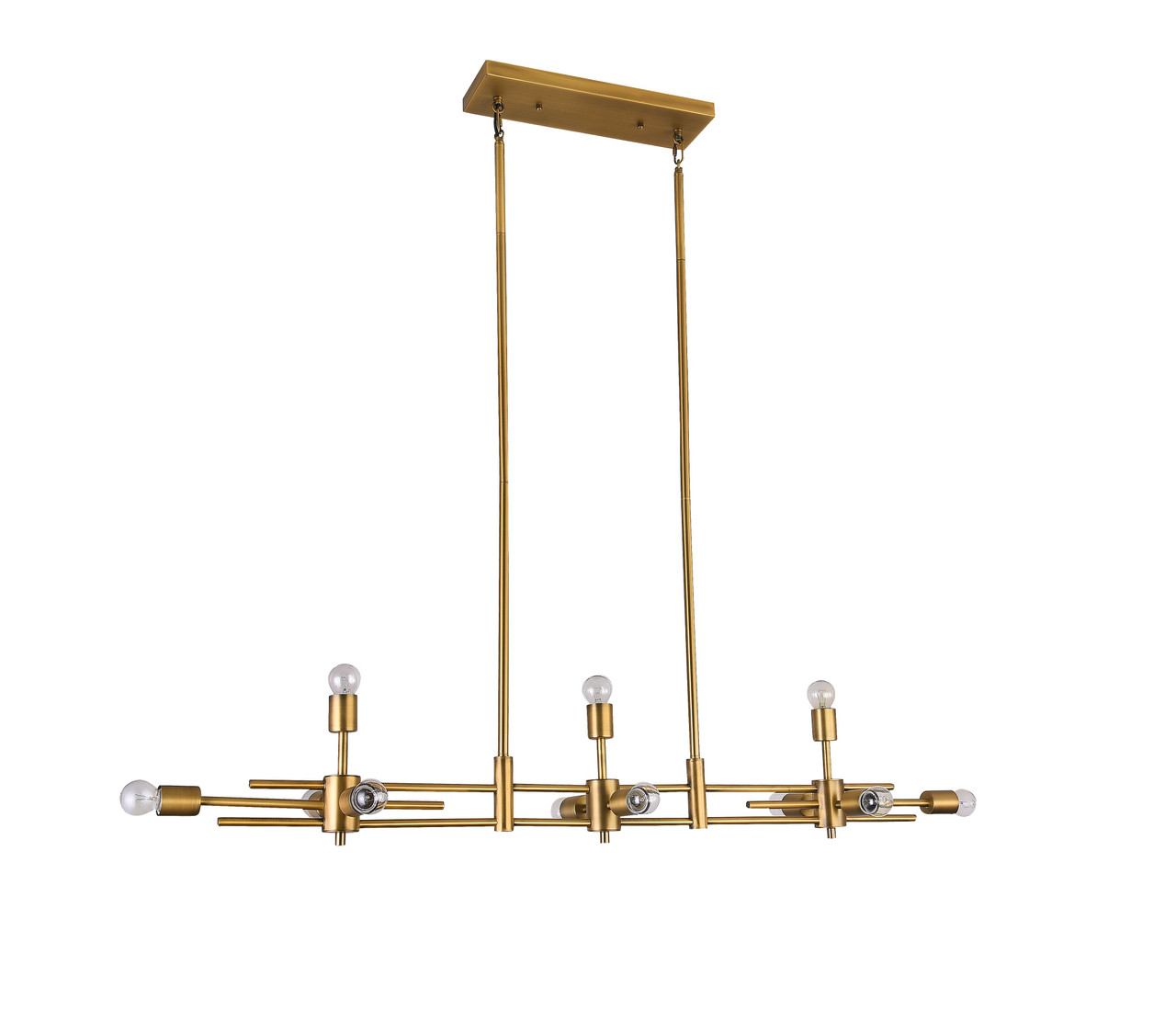 BETHEL INTERNATIONAL DU105G 11-Light Ceiling Fixture,Matte Brass