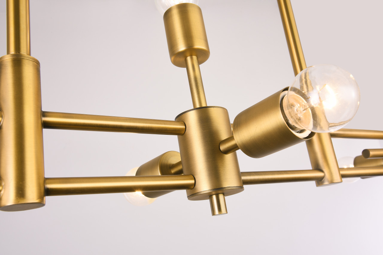 BETHEL INTERNATIONAL DU105G 11-Light Ceiling Fixture,Matte Brass