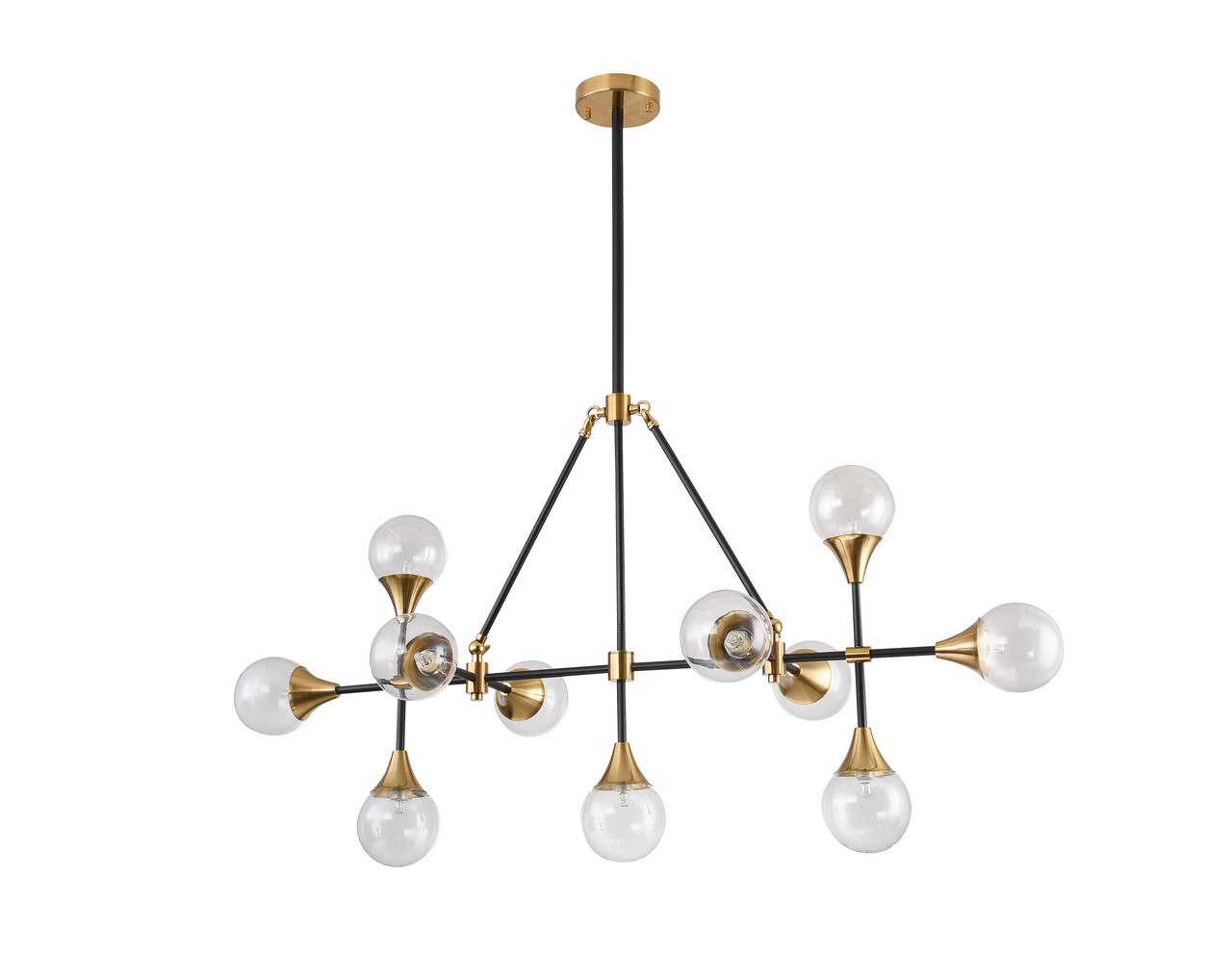 BETHEL INTERNATIONAL DU139C42B 11-Light Ceiling Fixture,Black