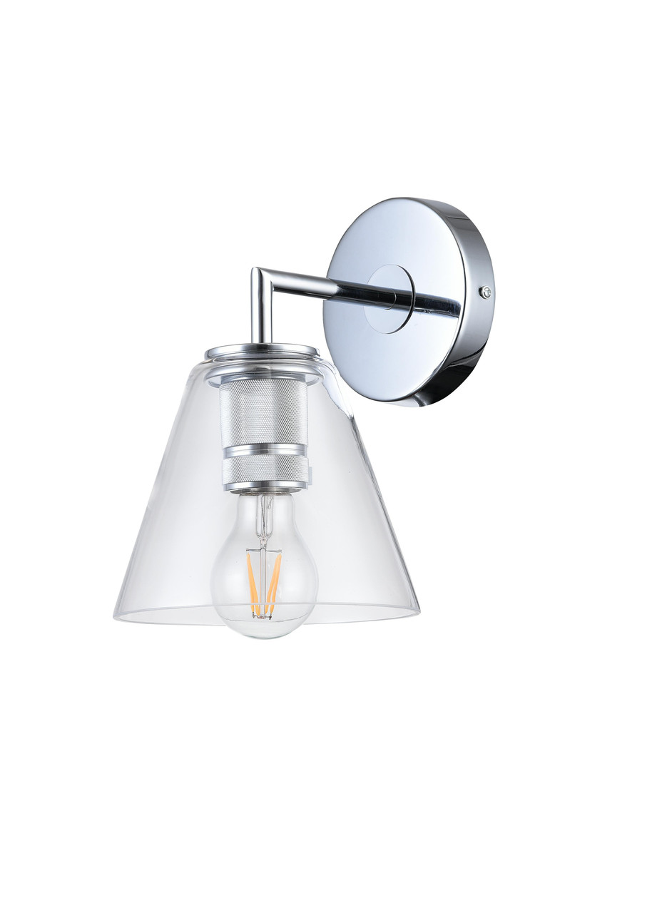 BETHEL INTERNATIONAL DU149W8CH 1-Light Wall Sconce,Chrome