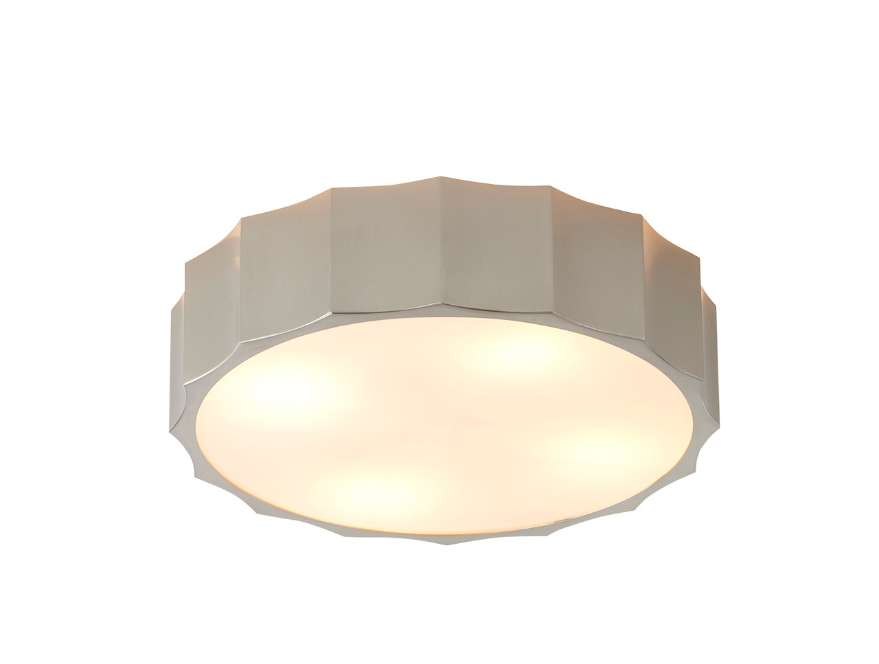 BETHEL INTERNATIONAL DU91SHN 2-Light Flush Mount,Shiny Nickel