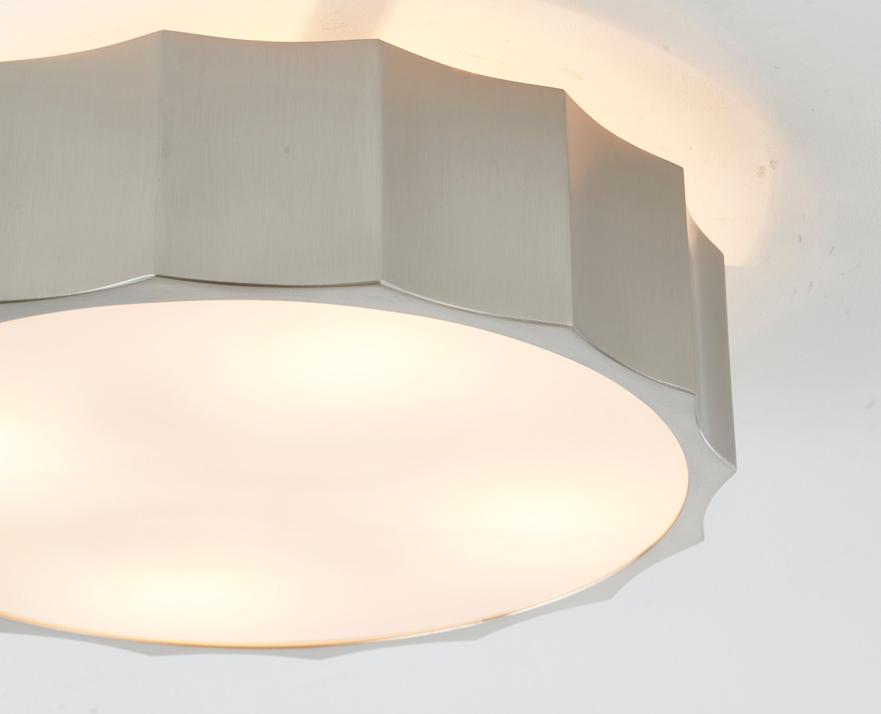 BETHEL INTERNATIONAL DU91SHN 2-Light Flush Mount,Shiny Nickel