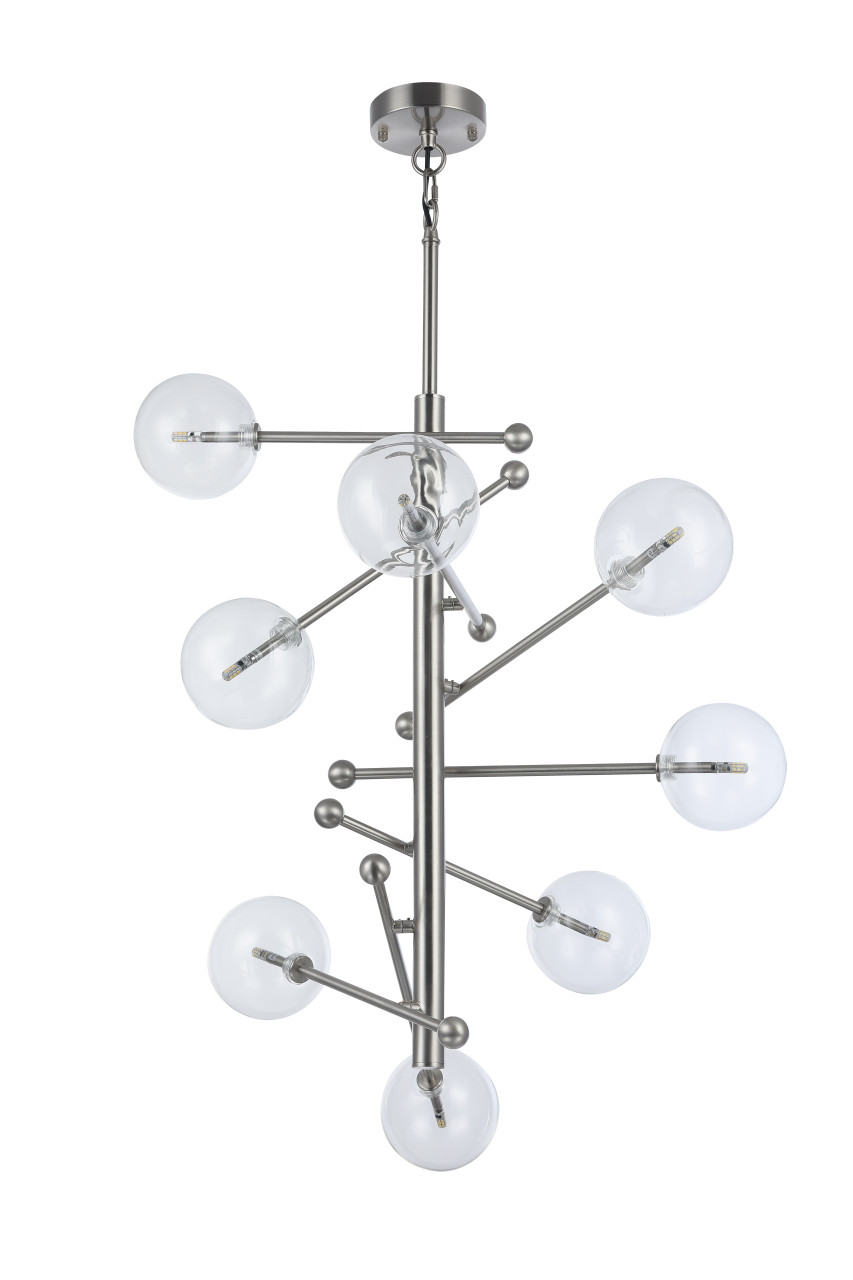 BETHEL INTERNATIONAL DU98SHN 8-Light Ceiling Fixture,Shiny Nickel