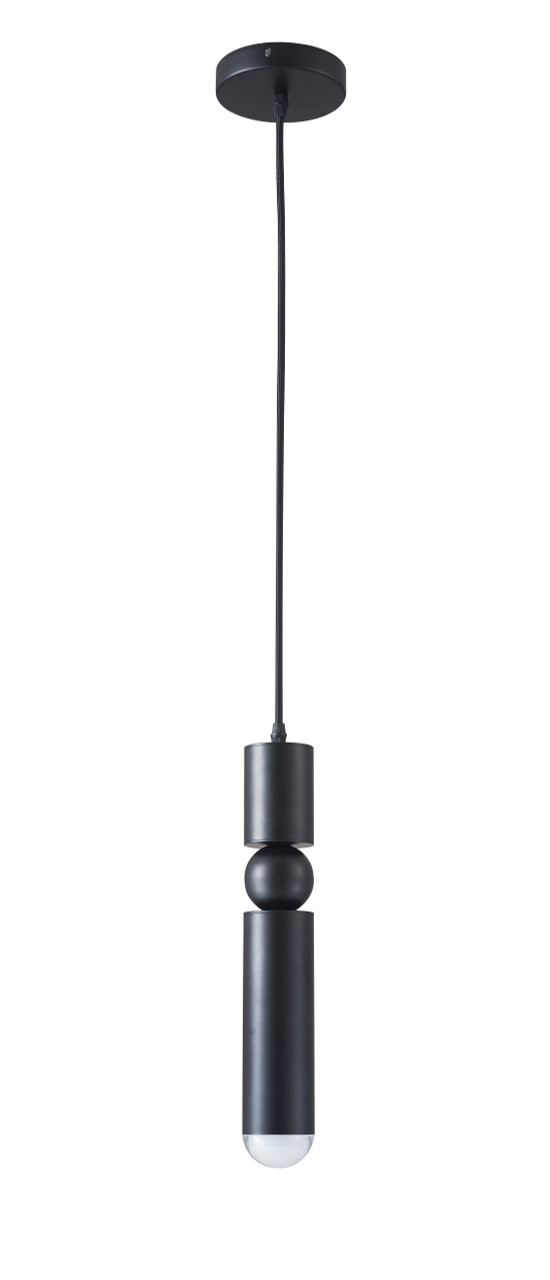 BETHEL INTERNATIONAL KJ06P12B 1-Light Single Pendant Lighting,Matte Black