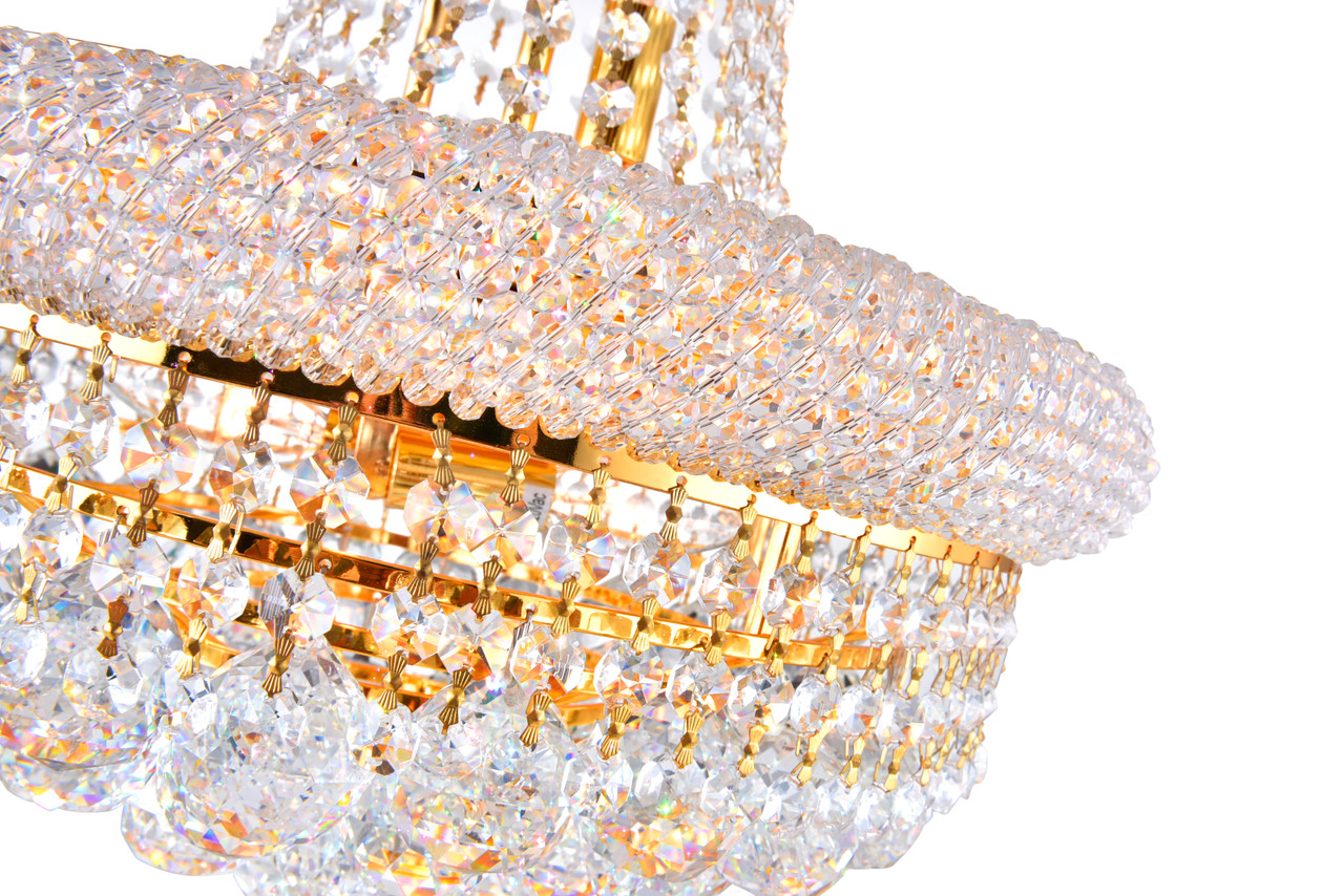 CWI LIGHTING 8001P18G 8 Light Down Chandelier with Gold finish