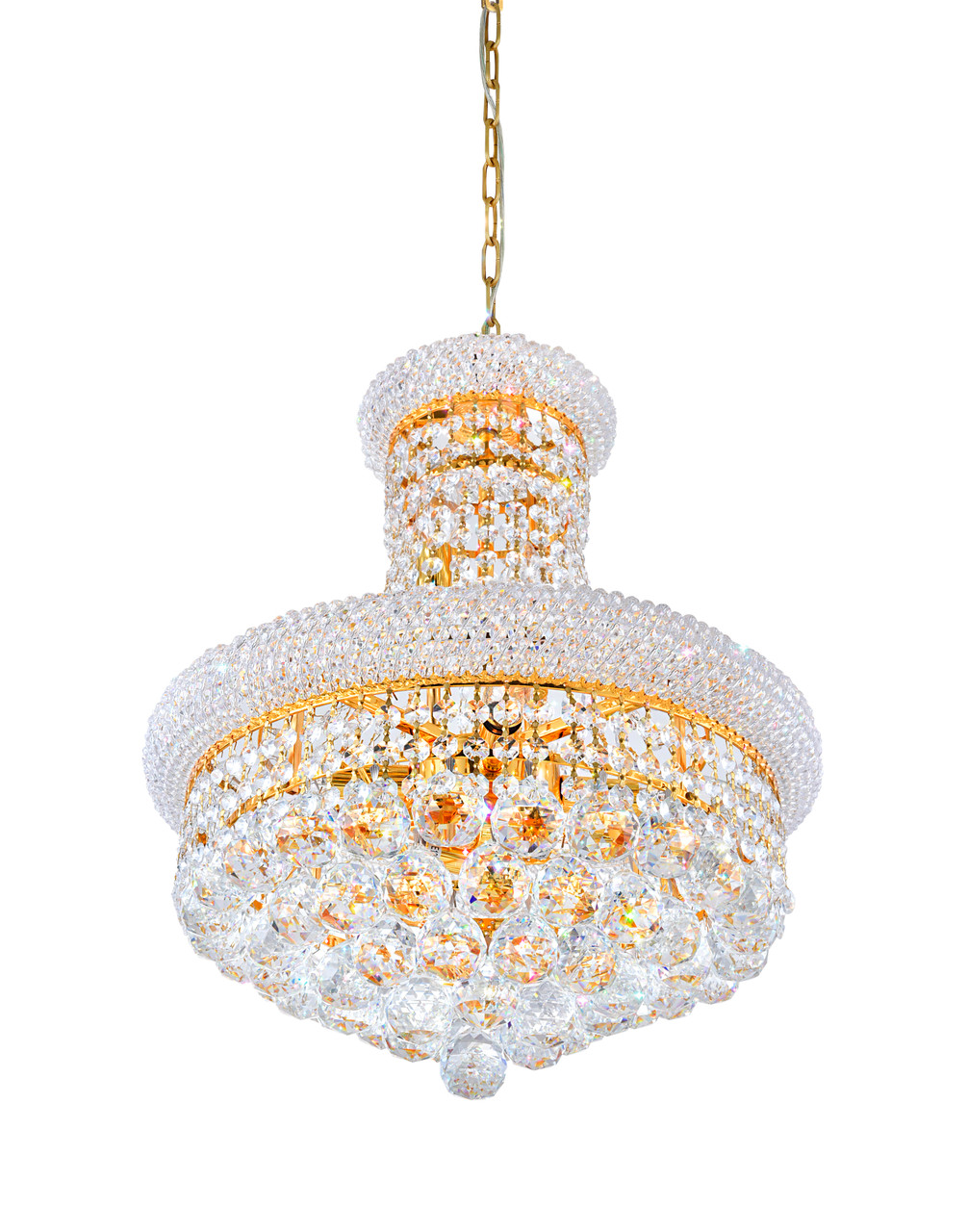 CWI LIGHTING 8001P18G 8 Light Down Chandelier with Gold finish