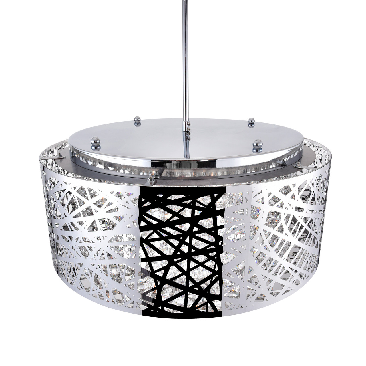 CWI LIGHTING 5008P22ST-R 9 Light Drum Shade Chandelier with Chrome finish