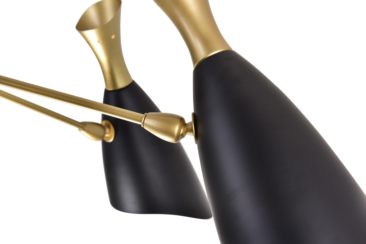 CWI LIGHTING 1016P43-6-129 12 Light Down Chandelier with Matte Black & Satin Gold finish