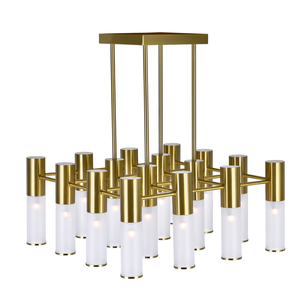 CWI LIGHTING 1221P20-16-625 16 Light Chandelier with Brass Finish