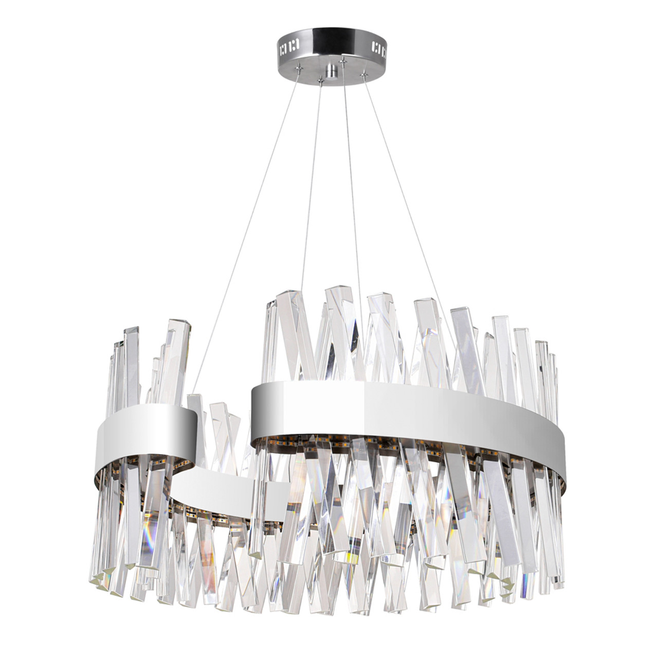 CWI LIGHTING 1220P24-601-C LED Chandelier with Chrome Finish