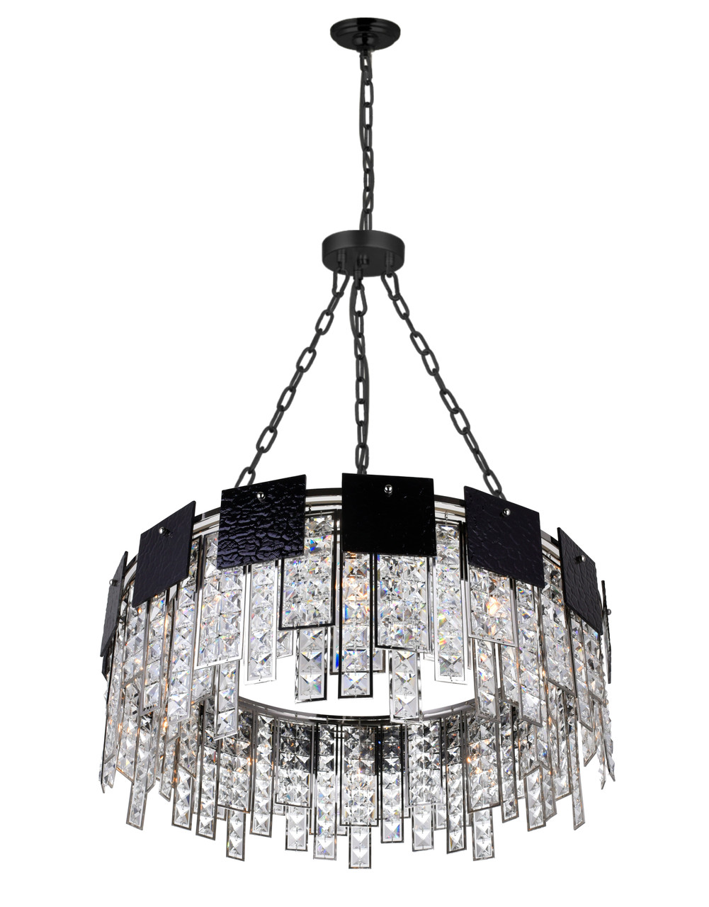 CWI LIGHTING 1099P32-10-613 10 Light Down Chandelier with Polished Nickel Finish
