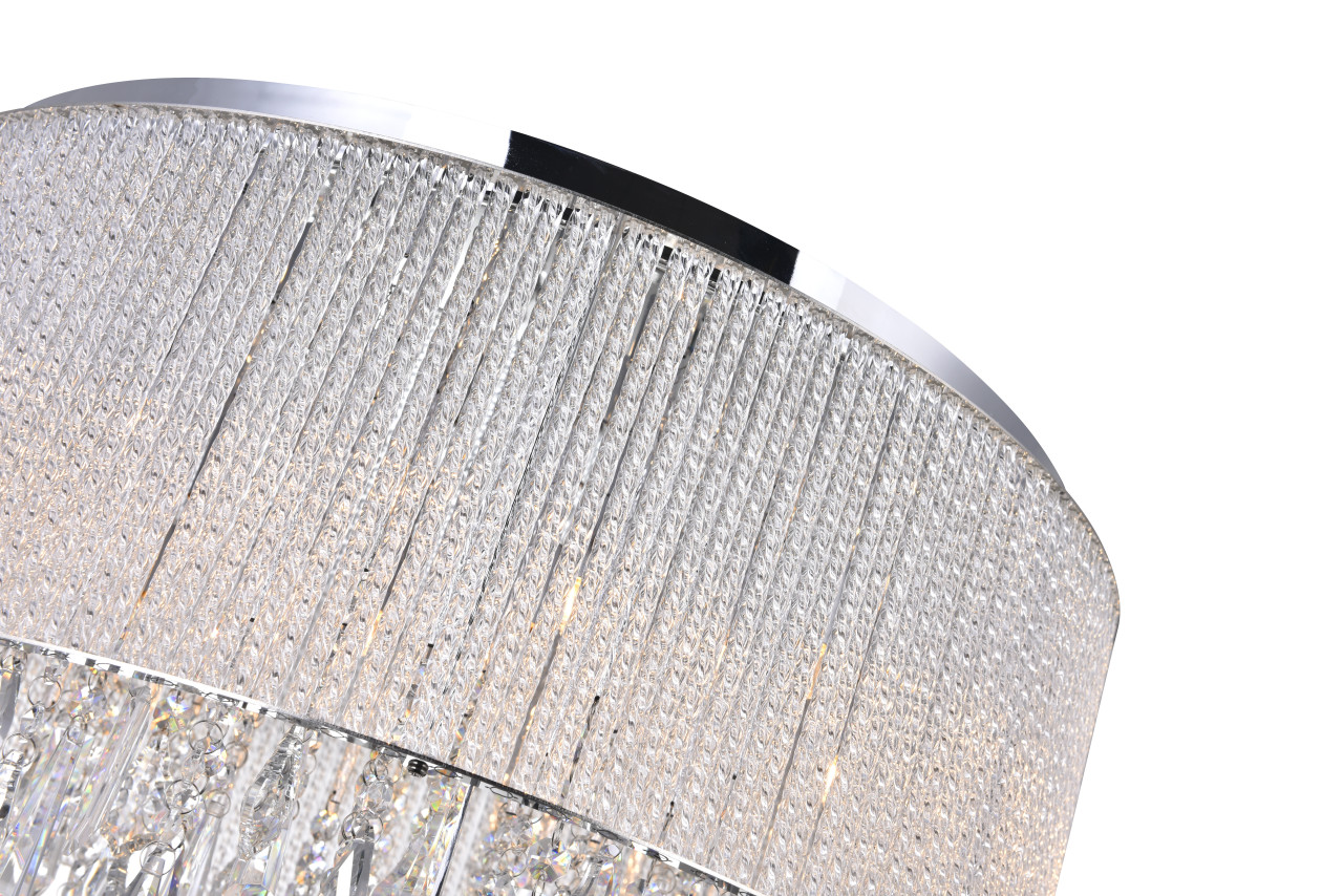 CWI LIGHTING 5562C24C Clear 14 Light Drum Shade Flush Mount with Chrome finish CWI LIGHTING 5562C24C Clear 14 Light Drum Shade Flush Mount with Chrome finish