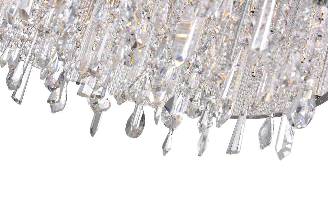 CWI LIGHTING 5562C24C Clear 14 Light Drum Shade Flush Mount with Chrome finish CWI LIGHTING 5562C24C Clear 14 Light Drum Shade Flush Mount with Chrome finish