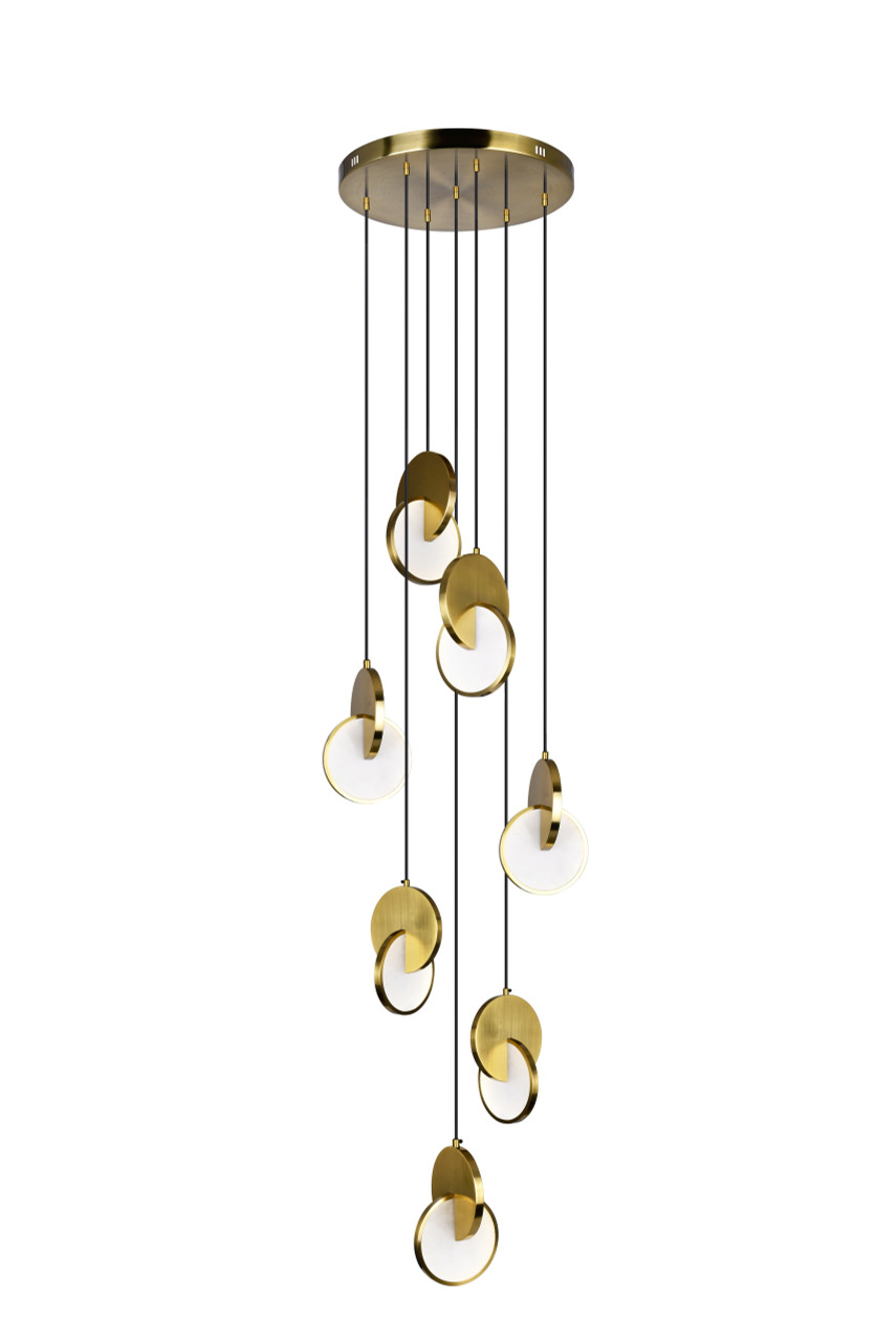 CWI LIGHTING 1206P24-7-629 LED Pendant with Brushed Brass Finish