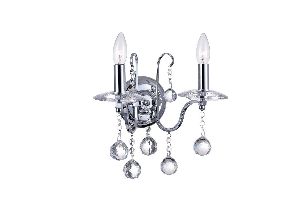 CWI LIGHTING 5507W12C-2 2 Light Wall Sconce with Chrome finish