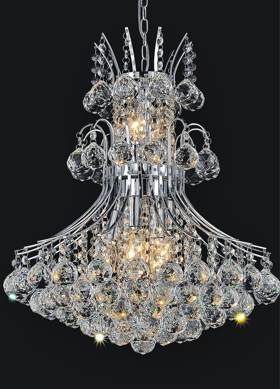 CWI LIGHTING 8012P24C 10 Light Down Chandelier with Chrome finish