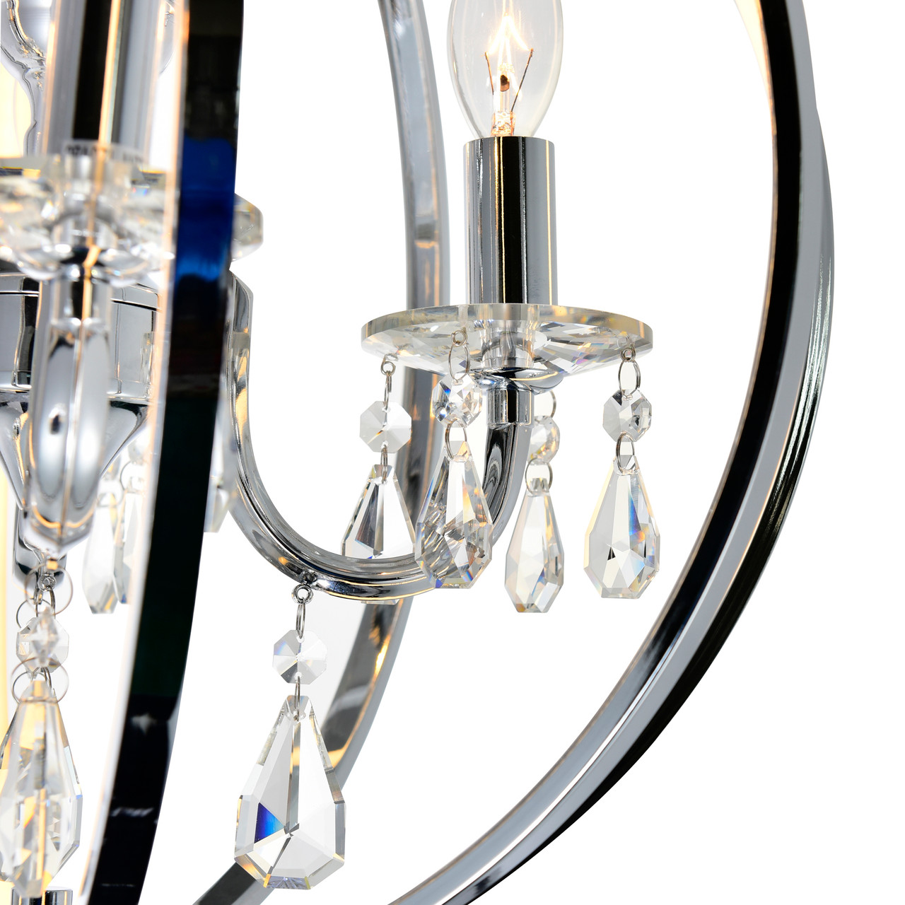 CWI LIGHTING 5025P16C-4 4 Light Up Chandelier with Chrome finish