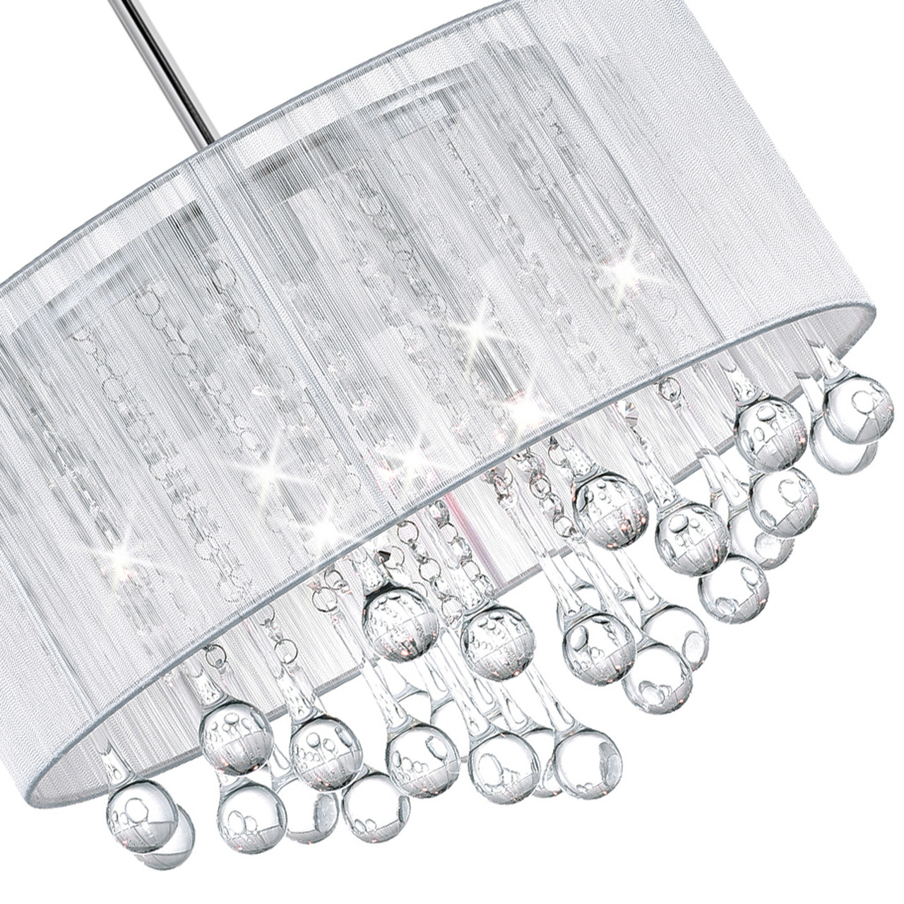 CWI LIGHTING 5006P18C-R(W) 6 Light Drum Shade Chandelier with Chrome finish