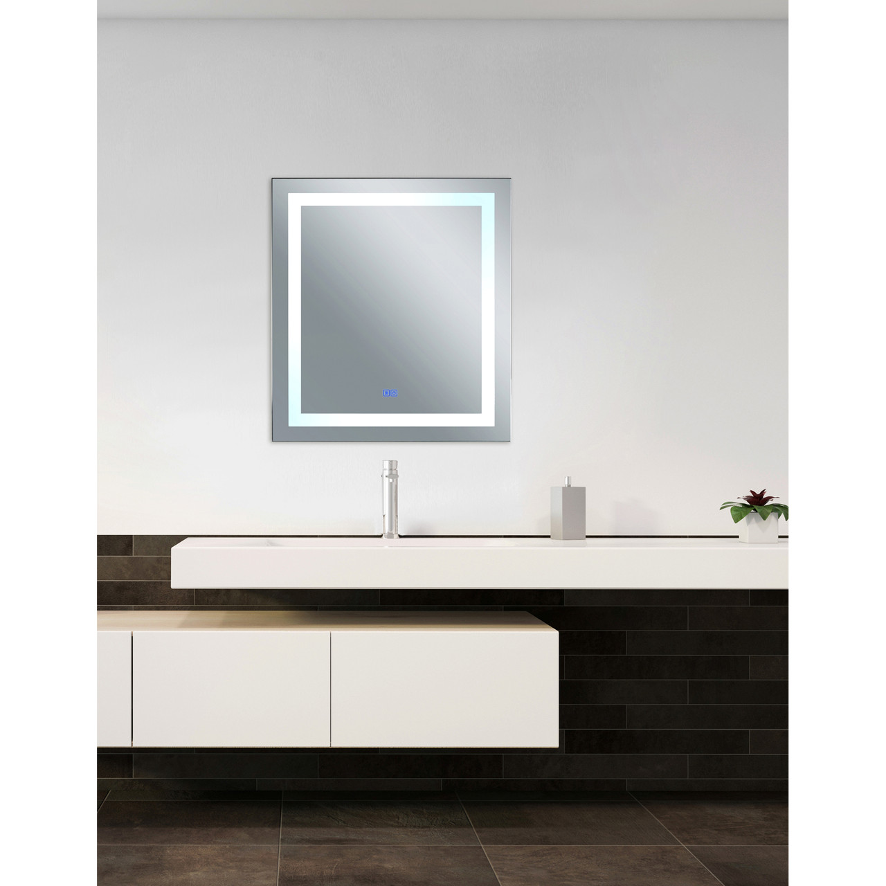 CWI LIGHTING 1232W40-36-A Rectangle Matte White LED 40 in. Mirror From our Abril Collection