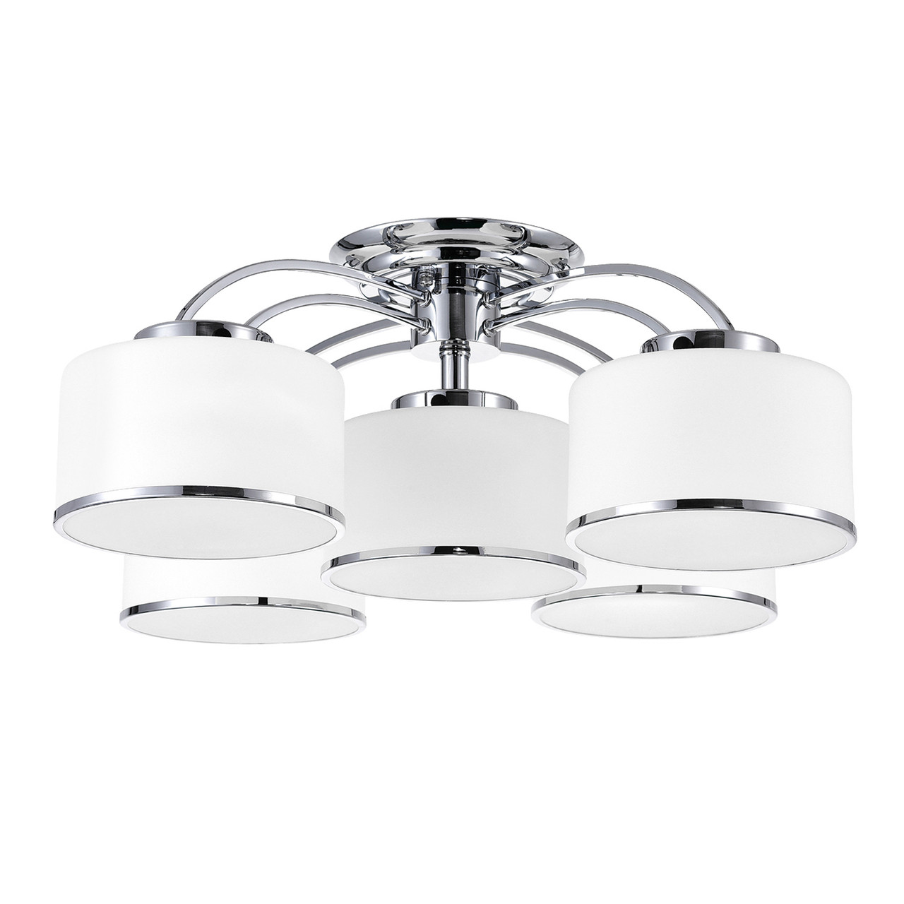 CWI LIGHTING 5479C30C-5 5 Light Drum Shade Flush Mount with Chrome finish