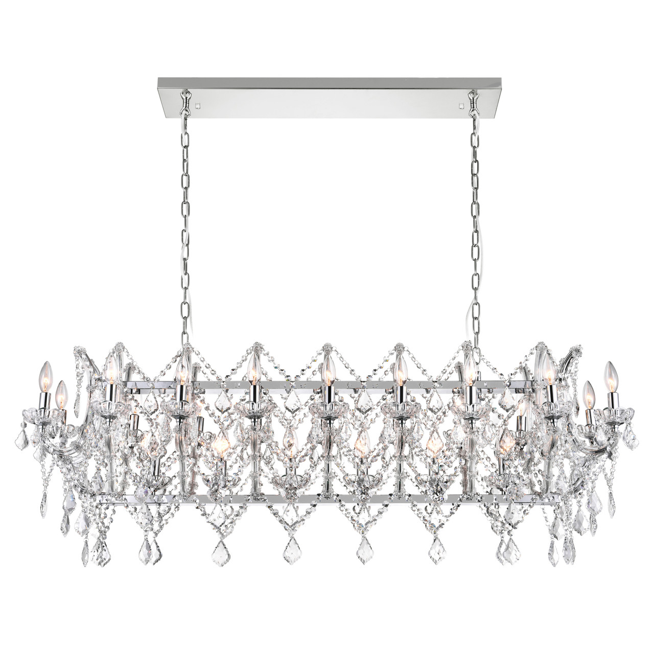 CWI LIGHTING 9910P58-24-601 24 Light Candle Chandelier with Chrome finish