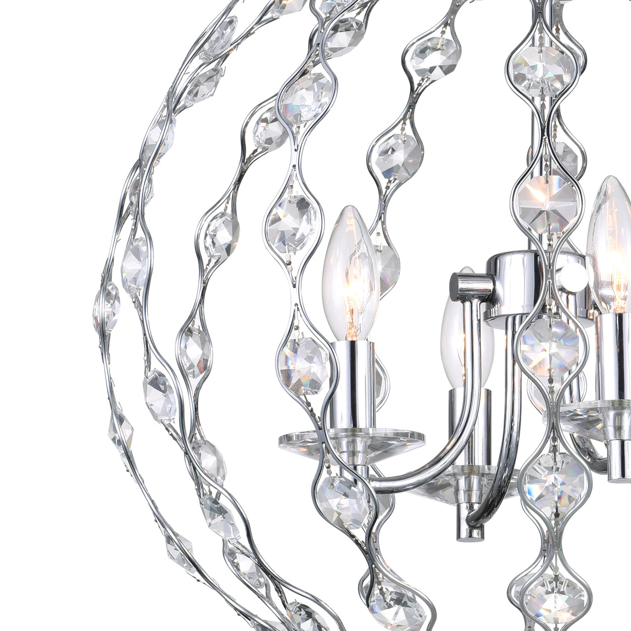 CWI LIGHTING 9970P19-4-601 4 Light  Chandelier with Chrome finish