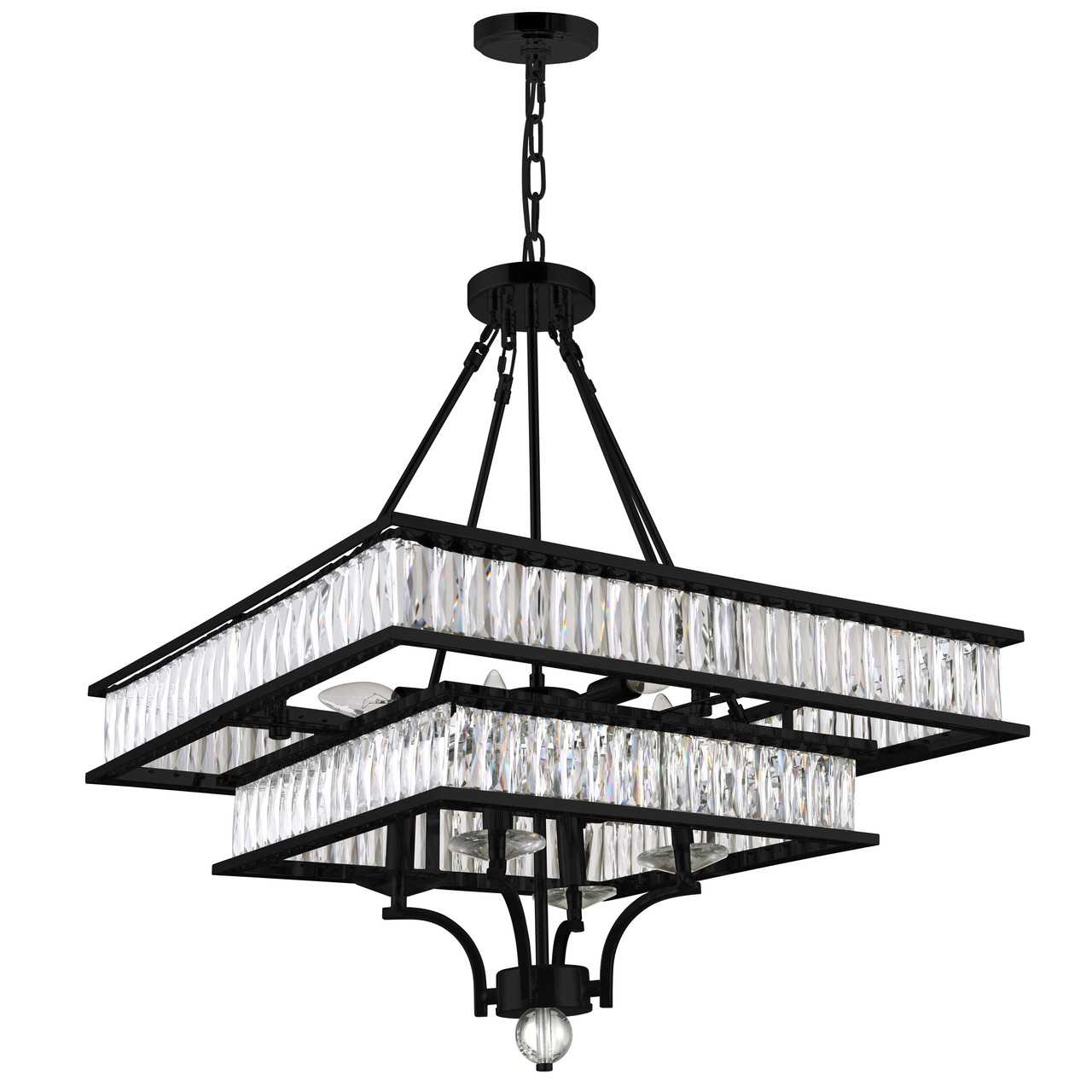 CWI LIGHTING 9972P23-8-101 8 Light  Chandelier with Black finish