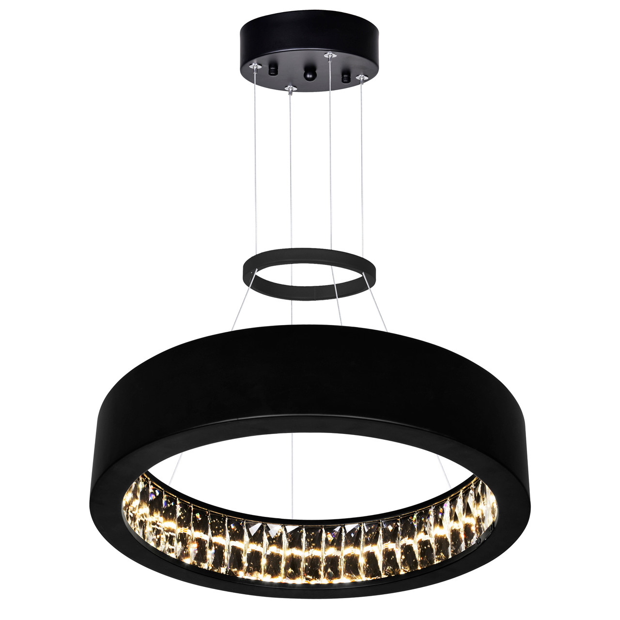 CWI LIGHTING 1040P16-101 LED Chandelier with Matte Black Finish