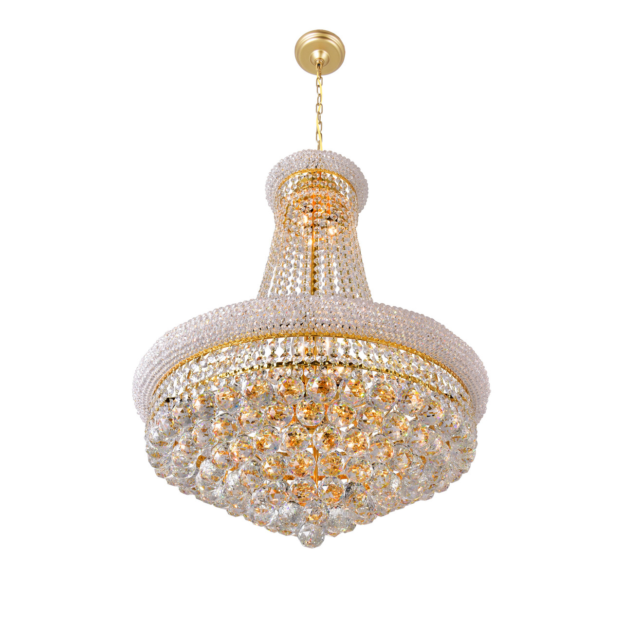 CWI LIGHTING 8001P24G 17 Light Down Chandelier with Gold finish