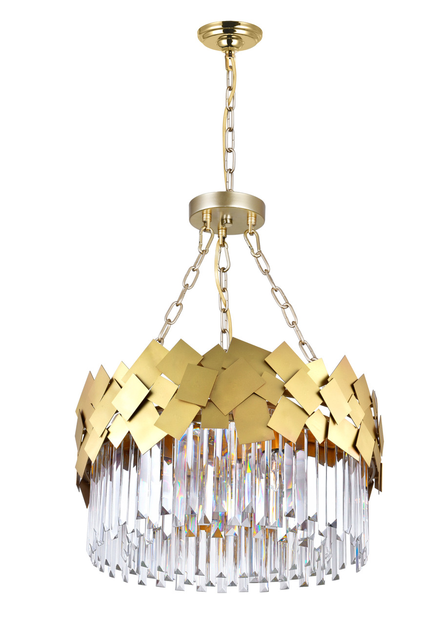 CWI LIGHTING 1100P24-6-169 6 Light Down Chandelier with Medallion Gold Finish